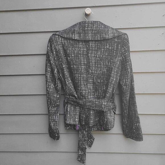 Willi Smith Black White Wing Collar Jacket Ties at Waist size Medium - Picture 4 of 11